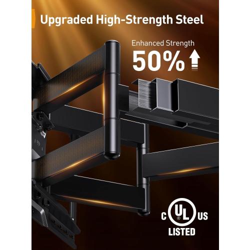 Troquedish.Listed Full Motion TV Wall Mount for 40–75 .weight 100 lbs (45.3 kg)