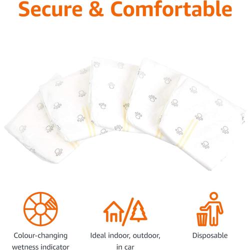 Amazon Basics Male Dog Diapers, 30 Count, X-Small, Ultra Absorbent Disposable Wrap with Secure Fit, Leakproof and Comfortable