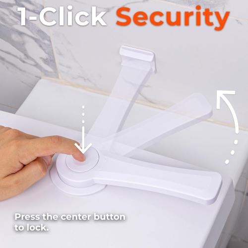 2-Pack Toilet Locks Baby Proof - Toilet Seat Locks for Toddlers with Adhesive - Toilet Latches Child Safety - No Tools Required