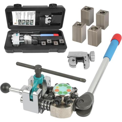 Professional Brake Line Flaring Tool Kit 45 Degree Flare, Single Flare, Bubble Flare, Double Flare for 3/16, 1/4, 5/16, 3/8, Brake Repair Brake Flaring Tools Brake Line and Tubing Flaring Tool