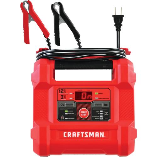 CRAFTSMAN 12A Car Battery Charger and Maintainer, 4-in-1 Solution, Battery Tester, for 6V/12V Power Sport, Automotive, and Marine Batteries, CMXCESM258