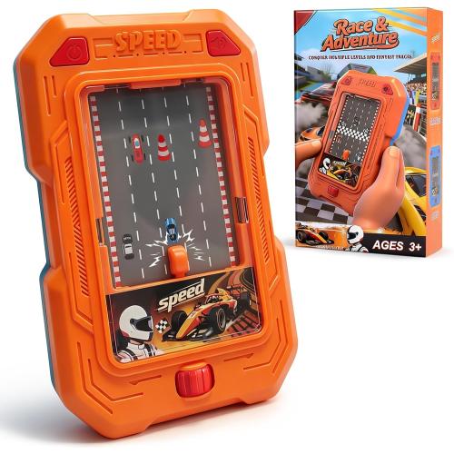 Racing Adventure Car Toy, Pocket-Sized Toddler Travel Toys, Mini Racing & Driving Games with Light and Sounds, Party Favors Birthday Gifts for 3 4 5 6 Year Old Boys Girls