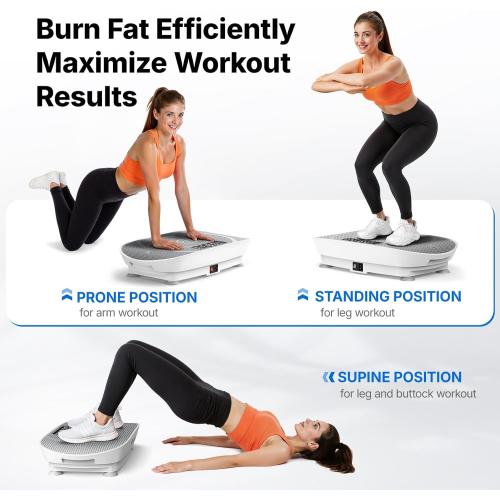 MERACH Vibration Plate Exercise Machine, Curved Vibration Plate for Lymphatic Drainage Weight Loss, Vibrating Plate with Real-Time Calorie Tracking on LED Display, Workout Equipment for Home Women Men