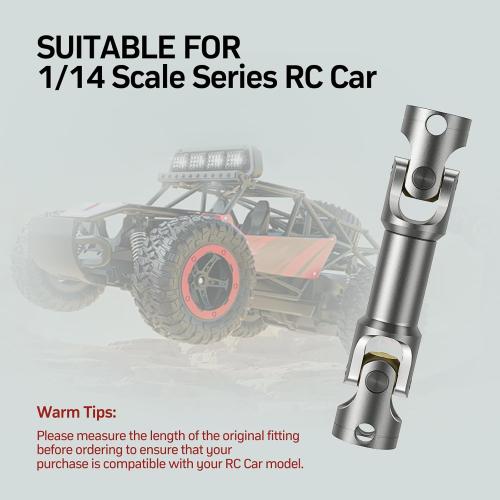 1/14 RC Driveshafts 1Pcs Metal Alloy Silver 1/14 Drive Shaft Compatible with 1/14 Tamiya Trailer Tractor Truck RC Crawler Car (47-57mm)