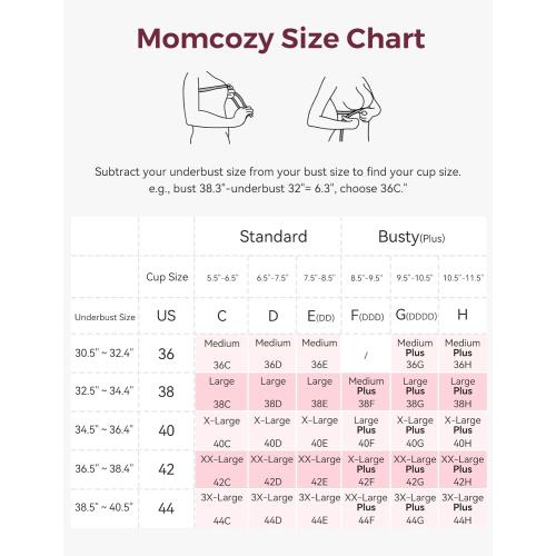 Momcozy Mesh Support Pumping Bra Hands Free Suitable for 36C-44G, Comfortable Plus Size Pumping and Nursing Bra in One