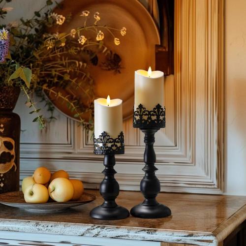 Homemory 6x3 Outdoor Waterproof Flameless Candles, LED Candles, Battery Operated Candles with Remote and Timers, Electric Fake Plastic Pillar Candles, Ivory White, Set of 2