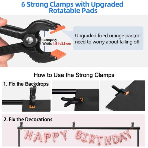 Size 10x7ft ( Hemmotop Photo Backdrop Stand, WxH) Background Stand for Photoshoot, Adjustable Backdrops Support kit with Carry Bag for Parties, Photography, Projector Screen, Wedding, Decoration, Balloons