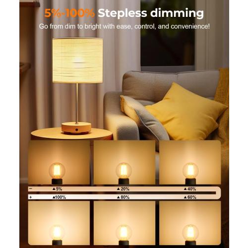【Upgraded】 Dimmable E26 Led Bulb 60 Watt, G16.5 Light Bulbs 60Watt Soft White 2700K, Globe Small E26 Bulb, Edison Bulbs for Chandelier, Celling Fan, Vanity Lights, 6W, 860LM 90 CRI, 6 Pack