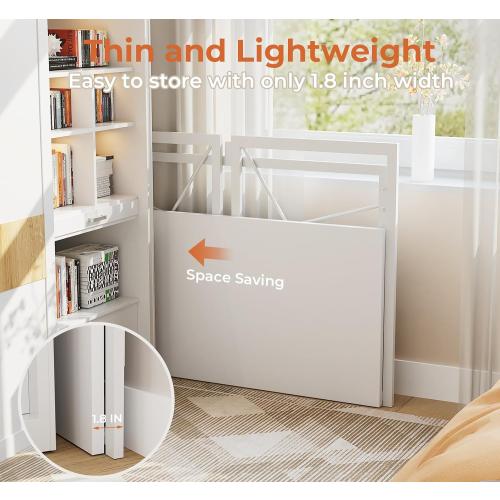 Harper white 100*50*72 cm Folding Desk White Desks, Foldable Computer Desk Spaces Saving Writing Table for Bedroom, Home Office, Dorm, Apartment, Kids