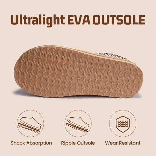 Size 9 Women's Slippers Fuzzy Cozy Short Ankle Shoes Indoor and Outdoor Mules Furry Warm House Slippers for Woman Cute Fluffy Clogs