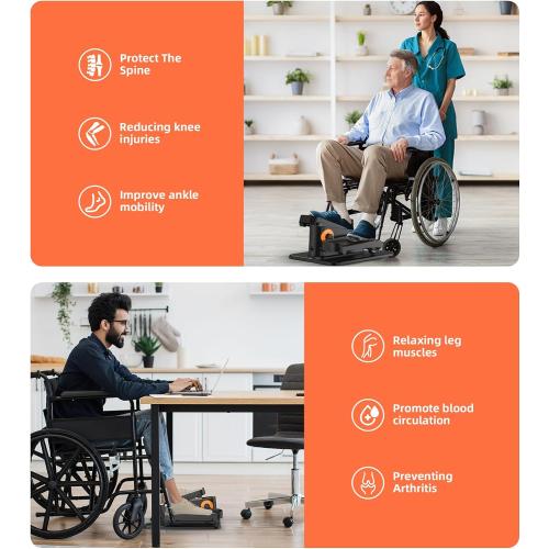 Color Orange 2025 New Under Desk Elliptical Machine,Portable Seated Pedal Exercise Machine for Seniors,Mini Ellipse Leg Exerciser with 12 Adjustable Speeds&Remote Control,Quiet&Compact for Home Office(Orange)