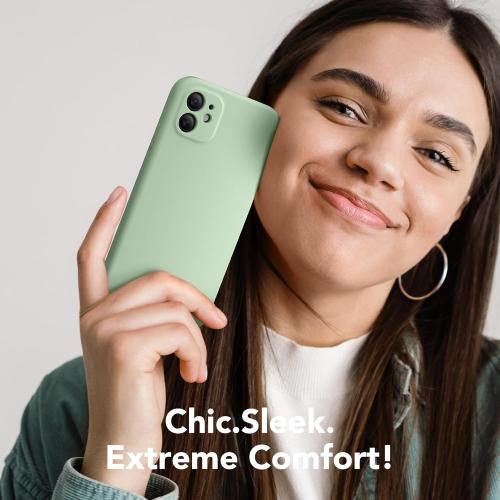 Magnetic for iPhone 11 Phone Case Silicone, Compatible with MagSafe, [Full Camera Protection][Screen Protector] Slim Shockproof Protective Case for iPhone 11 6.1, Light Cyan