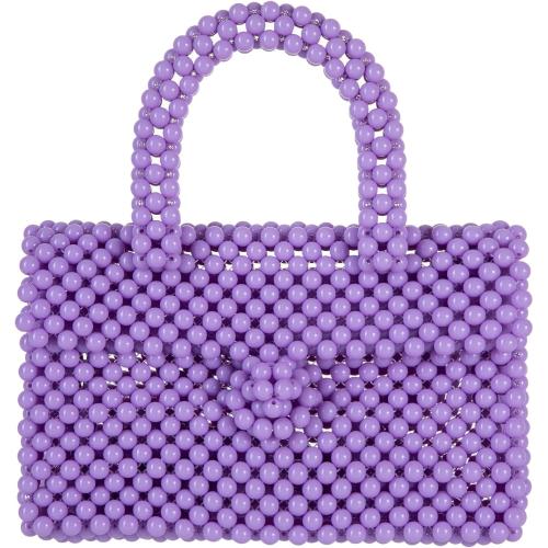 YUSHINY Women Acrylic Beaded Clutch Macaron Color Message Bag with Strap for Wedding Evening Party