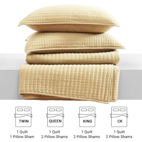 WRENSONGE Twin Quilt-Lightweight Bedspreads Yellow Twin Quilt Bedding Set