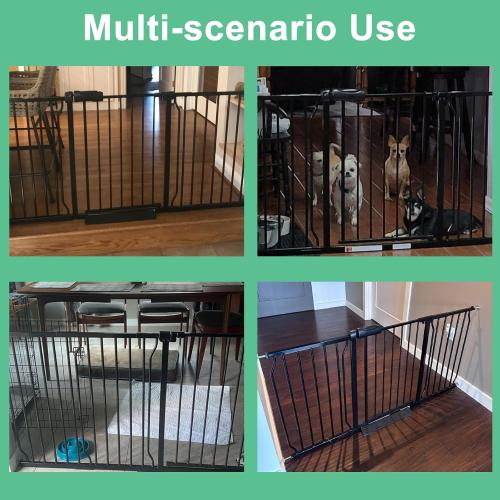 ALLAIBB Extra Wide Pressure Mounted Baby Gate Walk Through Child Kids Safety Toddler Tension White Long Large Pet Dog Gates with Extension for doorways (62.20-66.93/158-170cm, White)