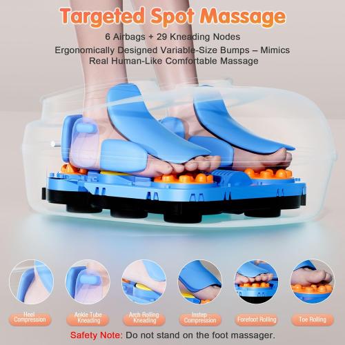 Foot Massager Machine with Heat, Upgraded Deep Rolling, Compression, Ankle Kneading, Shiatsu Foot Massager for Neuropathy Plantar Fasciitis, Gifts for Home Office Men Women Fits Up to 13