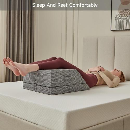 Leg Elevation Wedge Pillow for Sleeping, Adjustable Both Leg Pillow, Sciatica Back Knee Hip Ankles Pain Relief, Leg Pillows for Blood Circulation, for Sleeping, Injury, Rest,Reading,Surgery