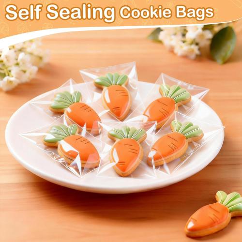 PigPotParty Cookie Bags 3''x 5, 100 Pcs Self Sealing Cellophane Treat Bags, Small Clear Plastic Goodie Bag for Gift, Snack, Party Favor, Candy