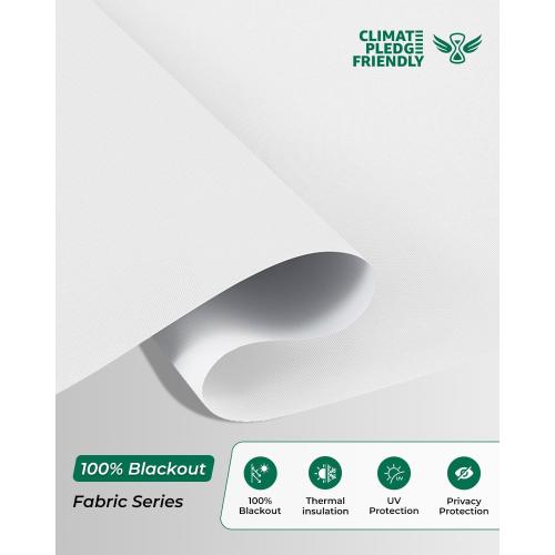 Allesin Motorized Roller Blinds with Remote Control for Windows, Blackout Automatic Smart Shades,Dry Battery Powered Electric Blind (White 34 W x 72 H)