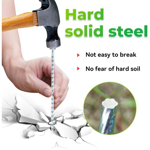 6.3-Inch Galvanized Heavy-Duty Landscape Stakes, (150-PACK) Spiral Metal Turf Spikes for Artificial Grass, Paver Edging, Weed Barrier, Securing Fences and More