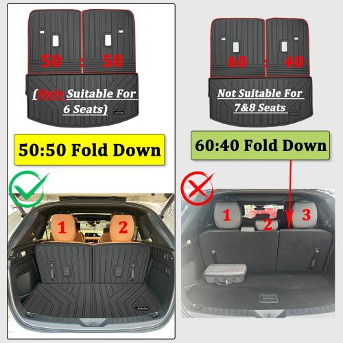 Large Cargo Liners for Mazda CX90 CX-90 2024 2025 (Only Suitable for 6 Seats) (Not Suitable for 7&8 Seats),TPE All Weather Protection with Trunk Mat Covering The backrest