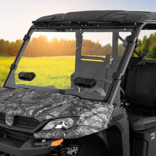 KEMIMOTO 3-IN-1 Vent Windshield Compatible with CFMOTO UFORCE 1000 /1000 XL, Prevent Rain Windshield with Pre-Installed Rubber Strips Scratch-Resistant Window Accessories (Not fit U10 Pro,600,800 XL)