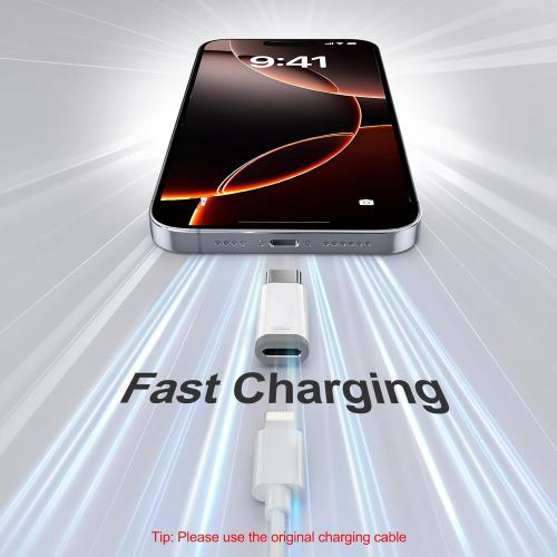 2 Pack Lightning to USB C Adapter for iPhone 15/16/16 Pro Max/Plus,Samsung S24,Support Charging & Data Transfer,Type C Charger Connector Cable,Lightning Female to USB C Male Adapter,Not for Audio