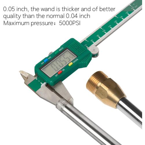 Sooprinse Pressure Washer Wand,Stainless Steel Quick Connect Lance,Replacement Spray Wand,16,5000PSI