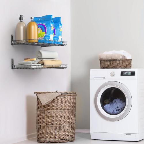 TORACK 2-Pack 12x18 inch Wall-Mounted Shelves, Garage Wall Shelf for Closet & Laundry Room, Heavy-Duty Floating Shelves Hold Up to 60 lbs(Black)