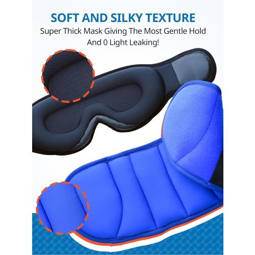 Travel Pillows for Airplanes, Airplane Pillow for Sleeping with 3D Eye Mask, 360° Support Headrest for Long Flight, Road Trip, Stop Bobblehead Relieve Neck Pain, Blue