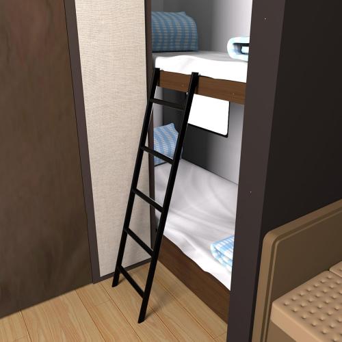 RV Bunk Bed LadderHeavy Duty Travel Trailer Bed Ladders with 4 Hook and Foot Caps, Metal Twin Bed Step Ladder for Home Dorm Appartments, Load 330 LBS (