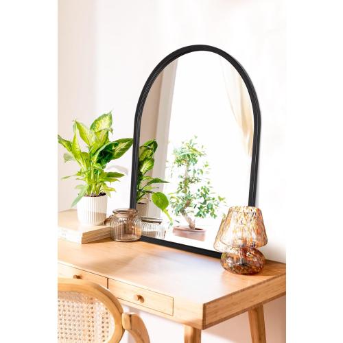 Arched Mirrors for Wall 20x16 Black Rustic Wood Framed Vintage Mirror Decorative Farmhouse Living Room Bedroom Bathroom Hanging Mirror Wall Decor Large