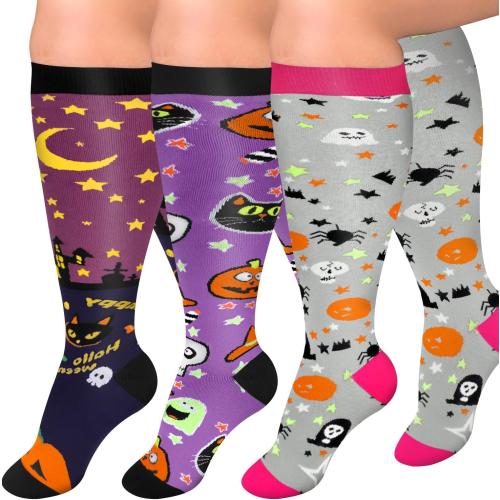 Set of 3 Plus Size Diu Life 3 Pairs Plus Size Compression Socks for Women and Men Wide Calf Extra Knee High Support for Circulation
