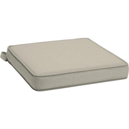 Arden 19 x 19 Luxury Foam Outdoor Double Welted Dining Seat Cushion, Made with PROFOAM, Performance Fabric, Rain-Proof, Fade Resistant, Heathered Taupe Woven Solid