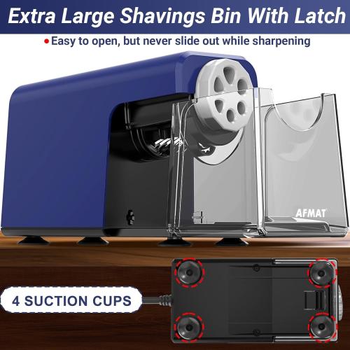 AFMAT PSX1 Electric Pencil Sharpener Heavy Duty, 6 Holes, Auto Stop Pencil Sharpener for Artists, Classroom Electric Sharpener for 6-11mm Colored Pencils, 7000 Sharpenings, Fast Sharpen, Save Pencils
