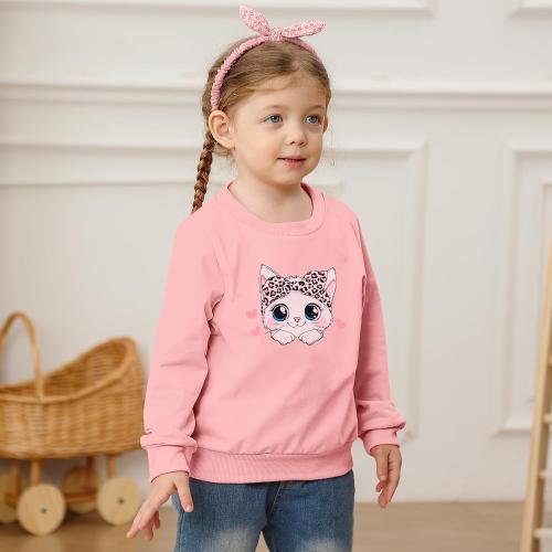 Girls Graphic Sweatshirts Crewneck Cute Cartoon Pullover Casual Long Sleeve Size 3-6Y Fall Winter Tops