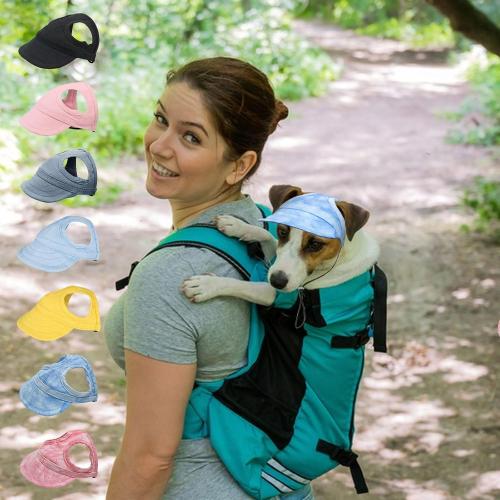 Dog Baseball Cap,1PC Pet Summer Beach Peaked Cap Dog Hat with Ear Holes, Adjustable Cat Visor Sunbonnet Hat for Small Medium Large Dogs (Solid Black, Medium