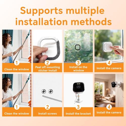 3MP 2K Window Camera, 2.4GHz & 5GHz WiFi Indoor Cameras for Home Security with Anti-Glare Full-Color Night Vision, AI Person & Motion Detection, 24/7 Recording, Two-Way Audio, Easy & Quick Install | 2.4GHz & 5GHz WiFi, Anti-Glare, Full-Color Night Vision, AI Person & Motion Detection, 24/7 Recording, Easy & Quick Install