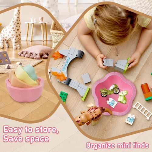 Toddler Stepping Stones, Stimulate Children's Creativity and Imagination, Improve Their Balance and Motor Skills, Flower-Shaped Stepping Stones, 5-Piece Set （Blue）