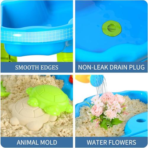 Lucky Doug Kids Sand Water Table Toys, 3 in 1 Sensory Activity Play Table for Toddlers Age 2-5