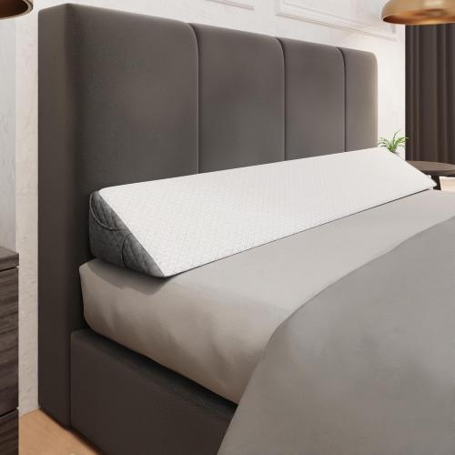 Grey and White 54*10*6 Kölbs Wedge Pillow Headboard, Flippable 2 Sided, Instantly Change Your Decor, Mattress Gap Filler Full Size