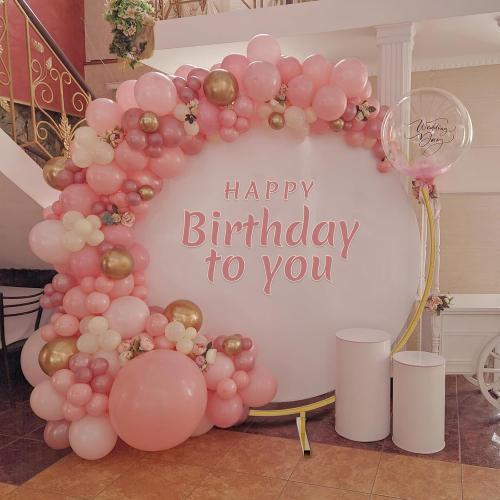 Gold 7.2ft Round Backdrop Stand, Stable Balloon Arch Stand, Metal Wedding Arch Backdrop Stand Circle Backdrop Stand Frame for Wedding, Birthday Party, Baby Shower Decoration (Gold)