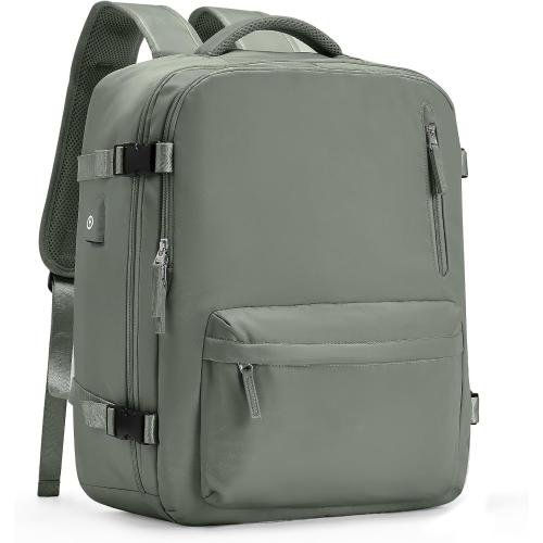 Travel Vacuum Backpack for Women Men, Large  Carry on Luggage Spirit United Flight Approved, Personal Item Travel Bag with Wet Dry Separation Pocket USB Charging, Green