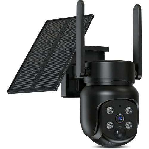 Security Cameras Wireless Outdoor: 2K WiFi 6 4MP Home Surveillance 360° Color Night Vision AI Motion Detection 5200 mAh Battery IP65 Weatherproof Cloud/SD Storage