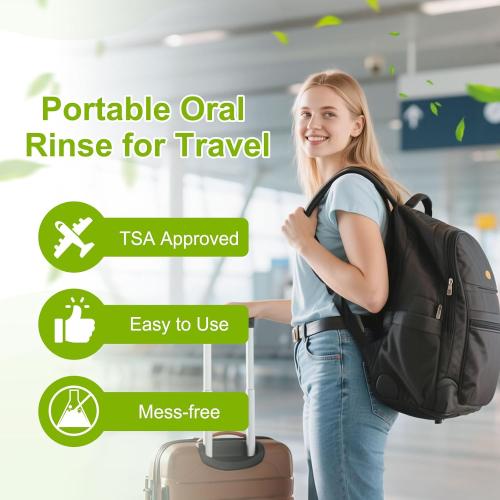50 Pc Travel Size Mouthwash, 1.2oz/35ml Mini Mouthwash, Alcohol-Free, Portable Oral Rinse for Travel, Hotels, On-The-Go (Mint)