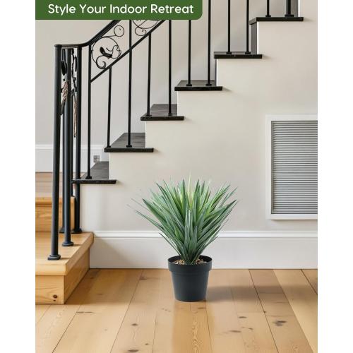 Velener Artificial Agave Plant in Black Pot with Real Stone Pebbles, Large Fake Agave Plants for Indoor and Outdoor-15 inches Tall, 81 Leaves