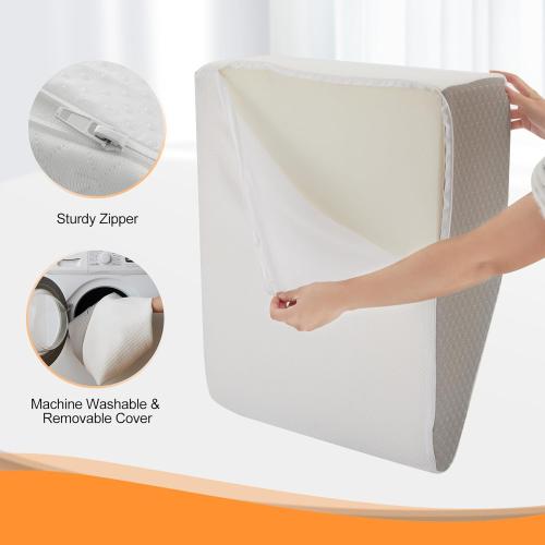 Leg Elevation Pillow for After Surgery, 8inch Foam Leg Elevating Pillow for Swelling and Blood Circulation, Leg Wedge Pillow for Sleeping, Knee Pillow for Knee Hip Ankle Pain Relief, White