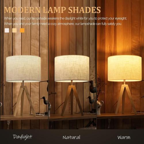 Lamp Shade for Table Lamps, Drum Lampshade for Floor Lamps, 13 Top X 13 Bottom X 10 High Large Lamp Shade, Beige Modern Fabric Lampshade, Easy Assembly Replacement Lamp Shade Spider Fitter