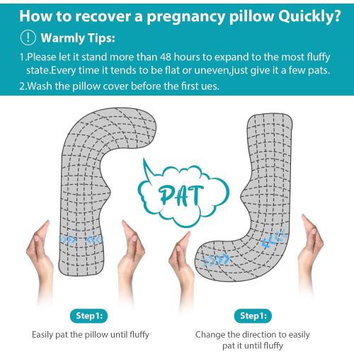 BATTOP Pregnancy Pillows for Sleeping,Maternity Pillow with Cooling Cover,Support for Belly,Hips, Legs,Pregnancy Must Haves,Side Sleeper Body Pillow