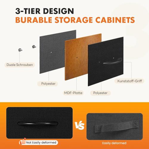 Sweetcrispy 8 Drawer Dresser with Fabric Bins Fabric Storage Tower Organizer for Bedroom Closet Hallway Entryway Tall Chest of Drawers with Steel Frame Wood Top Easy Pull Handles,Black